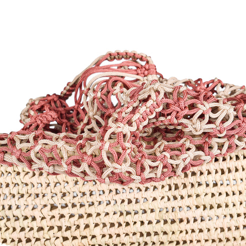 Raffia Beach Bag | Crocheted Kittan Handle Shoulder Tote for Women